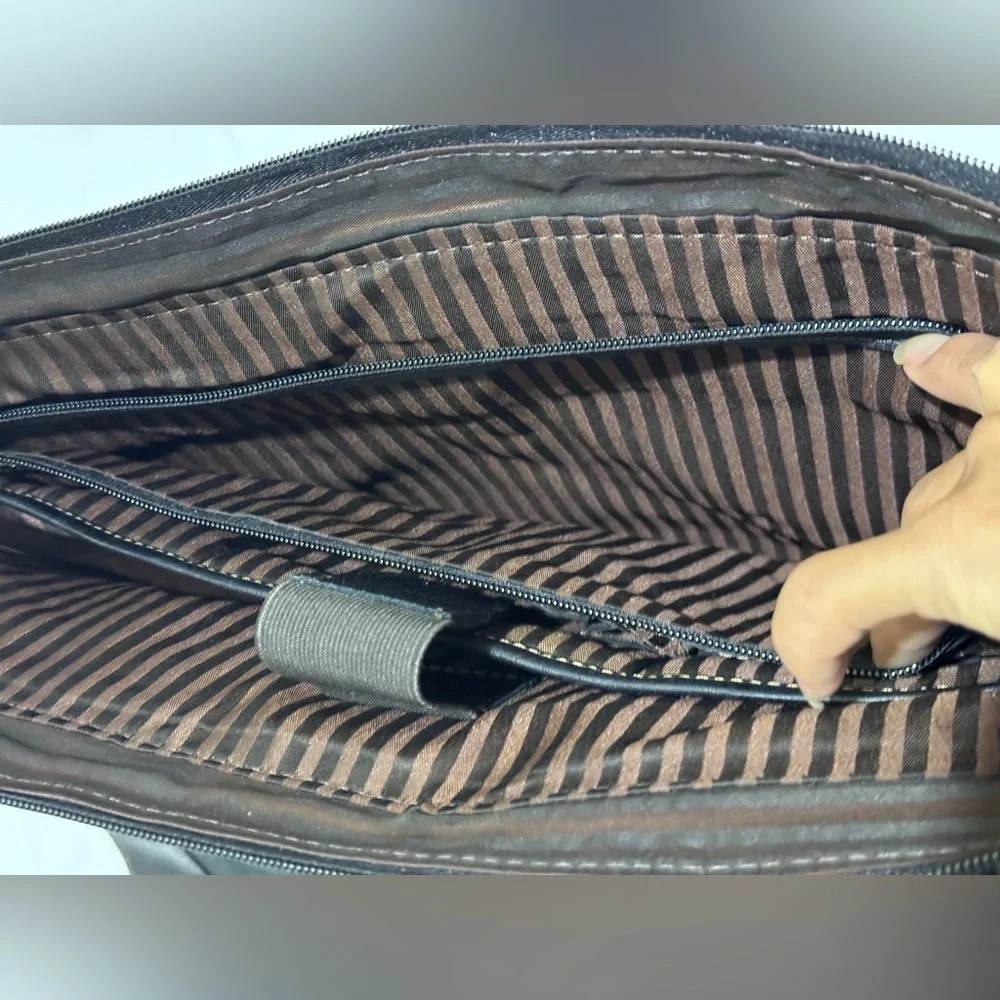 JACK GEORPES Elegant Black Leather Baby Bag